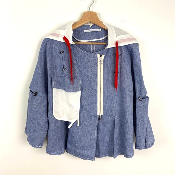Lauren Vidal Jackets & Blazers - NEW Lauren Vidal Lagenlook Jacket Art to Wear Linen Blend Made in France L Large